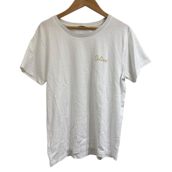 CELINE 美品 セリーヌ EMBROIDERED T-SHIRT IN COTTON 半袖 T