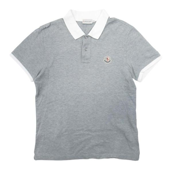 【新品】MONCLER 2トーンカラー 襟ロゴ ポロシャツ/鹿の子 M 新品】MONCLER 2トーンカラー 襟ロゴ ポロシャツ/鹿の子 M 新品