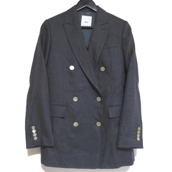 【新品タグ付】ebure リネンツイル ダブルジャケット 38 ebure 美品 25SS ebure エブール ミディアムリネンツイル ダブル