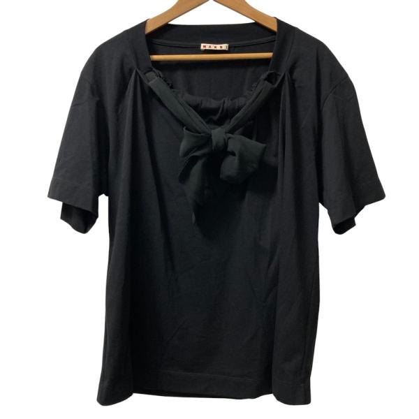 MARNI（マルニ） 美品 襟リボン 半袖 Tシャツ サイズ40 ブラック