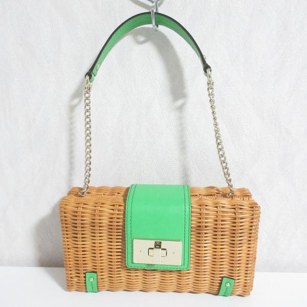 kate spade ケイトスペード　籐かごショルダーバッグ kate spade NEW YORK（ケイト・スペード ニューヨーク） 美品 ケイト