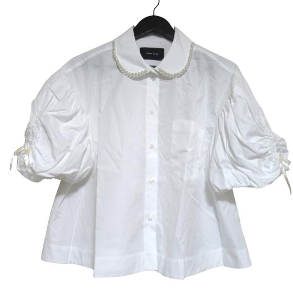 美品 Simone Rocha シモーネロシャ パール装飾カラー ショートスリーブ