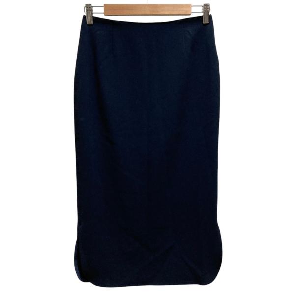 美品 MUSE Deuxieme Classe ミューズ ドゥーズィエムクラス トリアセジョーゼットペンシルスカート サイズ36 ネイビー レディース 古着 中古