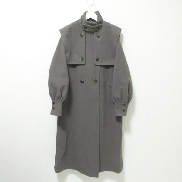 美品 N. Natural Beauty Basic エヌ ナチュラルビューティーベーシック 22AW ダブルブレスト コート ジャケット M グレー レディース 古着 中古