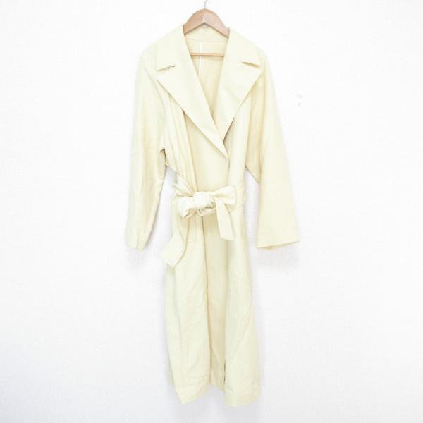 【美品♡】SHIPS シップス ノーカラー スプリング コート 春 アイボリー SHIPS（シップス） 美品 22SS SHIPS オーバートレンチコート ロング