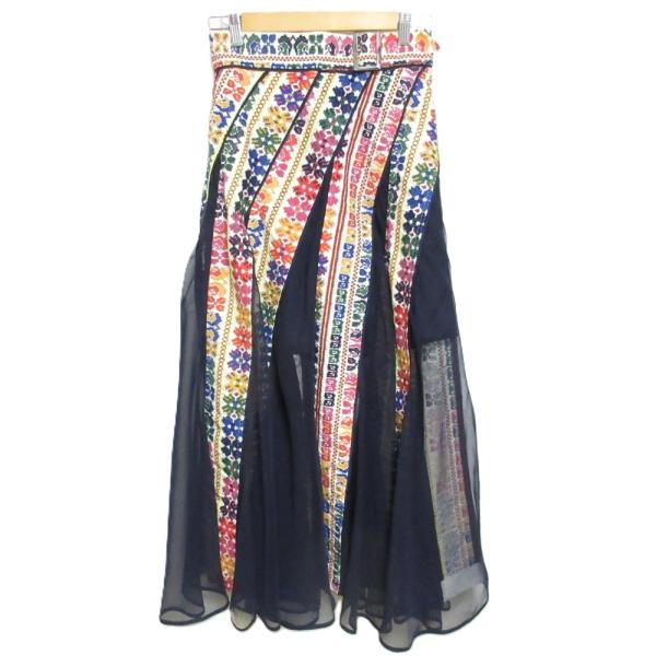 sacai（サカイ） 美品 19AW sacai long embroidered skirt チロリアン