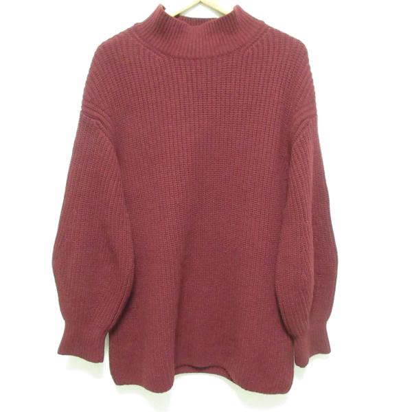【美品】フォクシー ウールリブ ハイネックニット レッド 40 FOXEY NEW YORK 美品 NEWYORK フォクシーニューヨーク オータムパフ