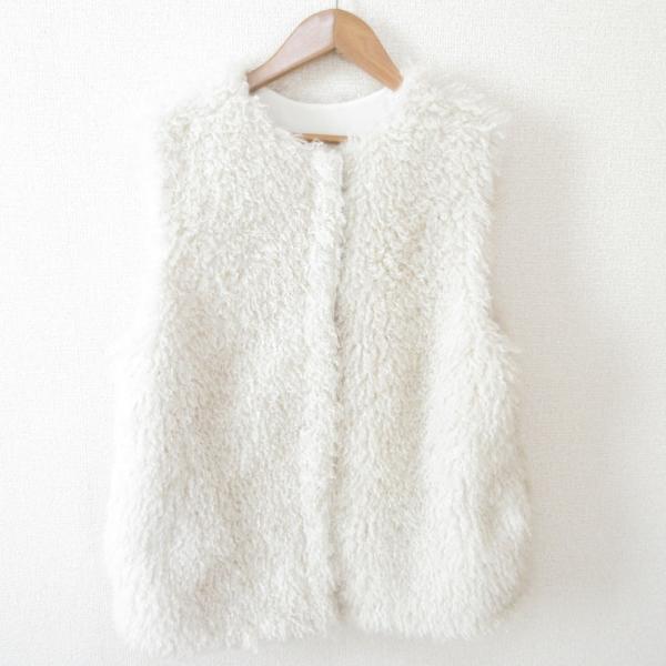 美品 23AW LOHEN ローヘン ECOPEL社 カーリーファー２WAY ショート ジレ ベスト LH23A-JK053 F ホワイト レディース 古着 中古 USED LOHEN（ローヘン） 美品 23AW LOHEN ECOPEL社 カーリーファー2WAY