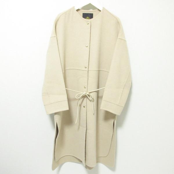 DRAWER（ドゥロワー） 美品 キャメルケヌキノーカラーコート ダブル