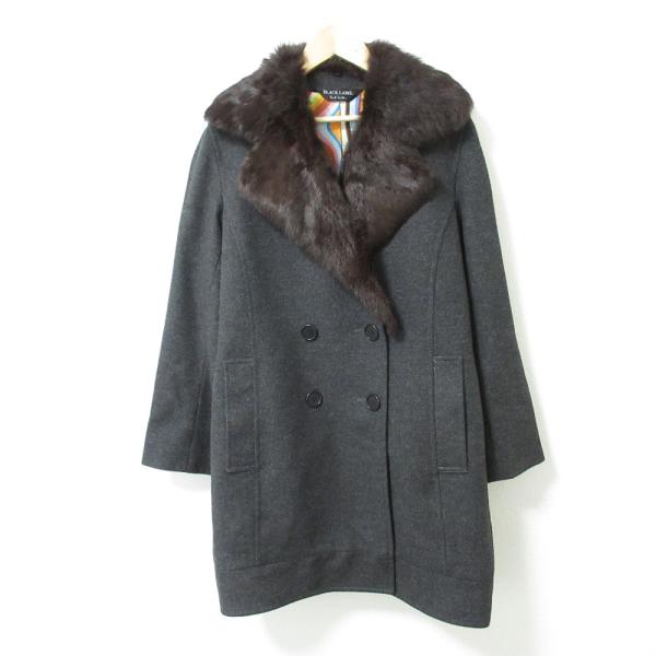 美品 Paul Smith ポールスミスブラックレーベル ラビットファーカラー