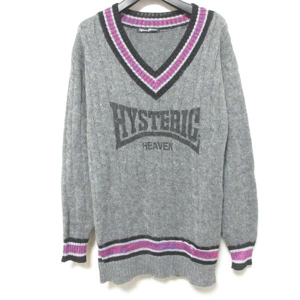 HYSTERIC GLAMOUR（ヒステリックグラマー） 美品 フロントロゴ Vネック