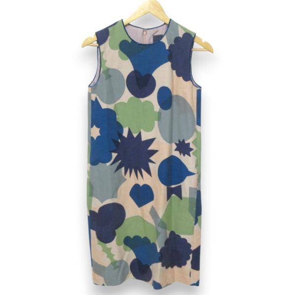 ミナペルホネンのノースリーブワンピース mina perhonen 美品 ミナペルホネン flower basket ウール