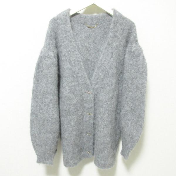 CELFORD - 美品 23AW CELFORD セルフォード ヘアリーミディ丈カーディガン アルパカ Vネック ニット CWNT234031 F グレー レディース 古着 中古 USED CELFORD（セルフォード） 美品 23AW CELFORD ヘアリーミディ丈