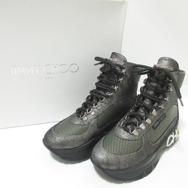 【新品未試着！】ジミーチュウ jimmy choo PANDORA 黒　35 ダイヤモンド X II / M | ブラックレザー・スニーカー | ジミー