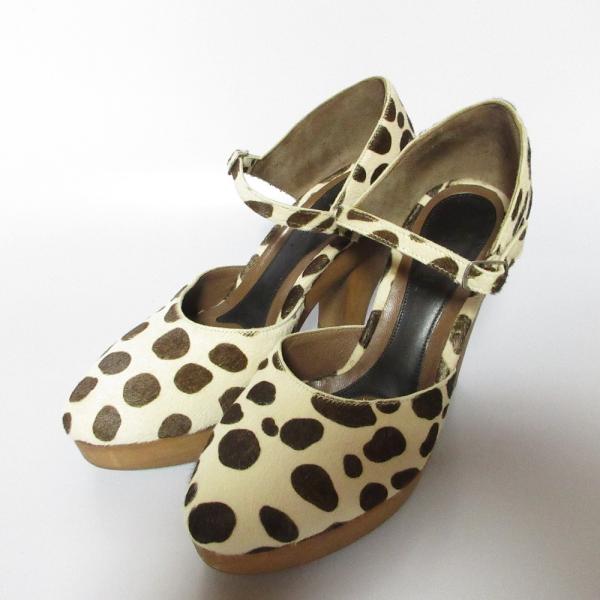 ❣️超美品❣️MARNI マルニ　ヒールパンプス　35 MARNI 良品 マルニ ハラコ ダルメシアン柄 ウッドソール