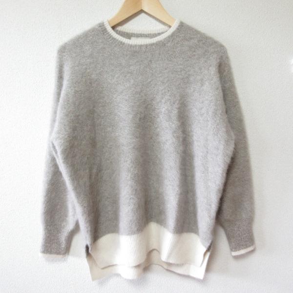 美品 23AW UNITED ARROWS ユナイテッドアローズ フォックス カシミヤ クルーネックニット プルオーバー セーター ベージュ レディース 古着 中古 USED UNITED ARROWS（ユナイテッドアローズ） 美品 23AW UNITED ARROWS