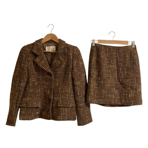 Harrods（ハロッズ） 美品 ツイード ジャケット ミニスカート スーツ