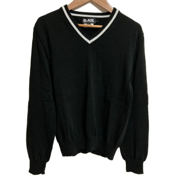 BLACK COMME des GARCONS - 美品 BLACK COMME des GARCONS ブラックコムデギャルソン Vネック ニットセーター Sサイズ ブラック レディース 古着 中古 USED BLACK COMME des GARCONS 美品 ブラックコムデギャルソン Vネック