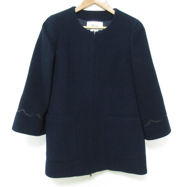 Rene（ルネ） 未使用 ウール×アンゴラ ノーカラーコート 6043440