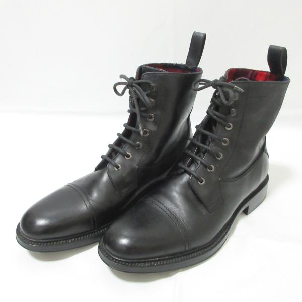 agnès b. HOMME アニエスベーオム ジャズシューズ ブラック 42 agnes b. HOMME 美品 アニエスベーオム レザー レースアップ ショート