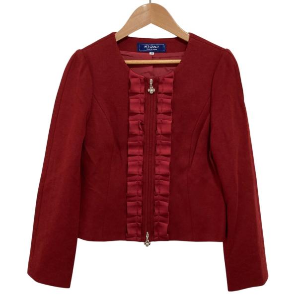 未使用品✨カメリアダブルジップ　エムズグレイシー　ニットワンピース　フリル 38 未使用品✨カメリアダブルジップ エムズグレイシー ニット