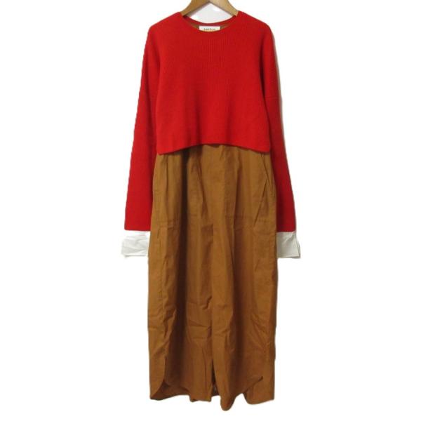 ENFOLD 良品 エンフォルド Firm Wool Combination DRESS ロング