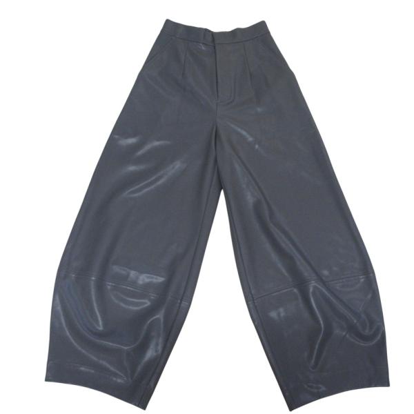 タグ付未使用✨ アンスリード フェイクレザーコクーンパンツ グレー 24AW UN3D. 未使用 24AW UN3D アンスリード FAKE LEATHER COCOON PT