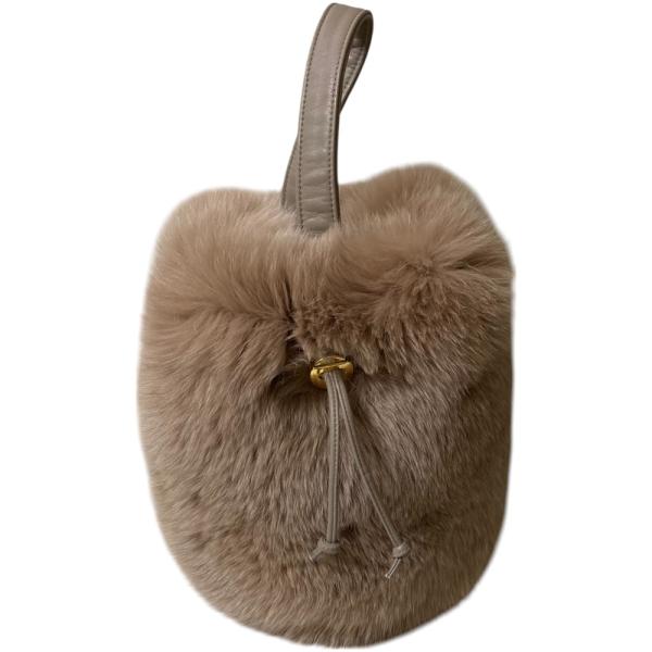 【美品】LUDLOW ハンドバッグ トートバッグ エコファーバッグ ベージュ 美品】LUDLOW ハンドバッグ トートバッグ エコファーバッグ