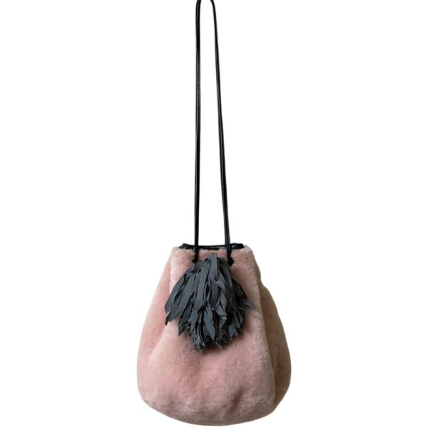 LUDLOW（ラドロー） 良品 ファー タッセル 巾着 ショルダーバッグ