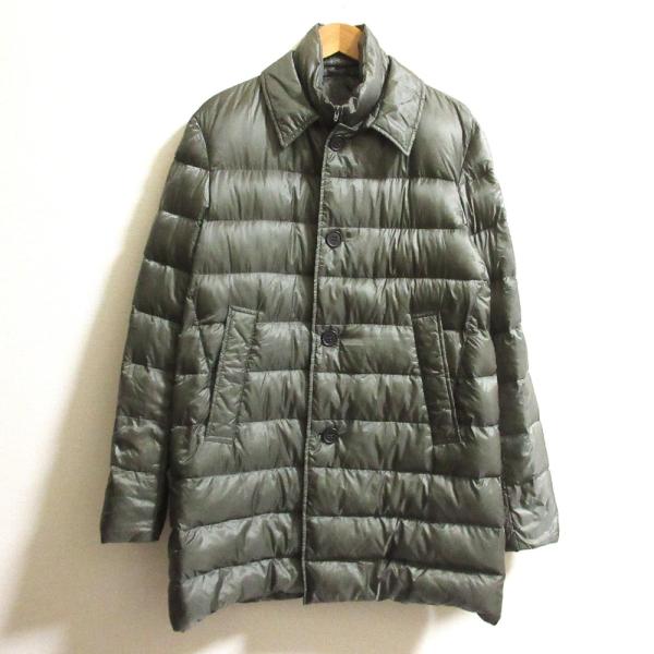 良品 HERNO ヘルノ LAVJPI ダウンコート サイズ50 カーキ メンズ 古着 中古 USED HERNO（ヘルノ） 良品 LAVJPI ダウンコート サイズ50 カーキ メンズ
