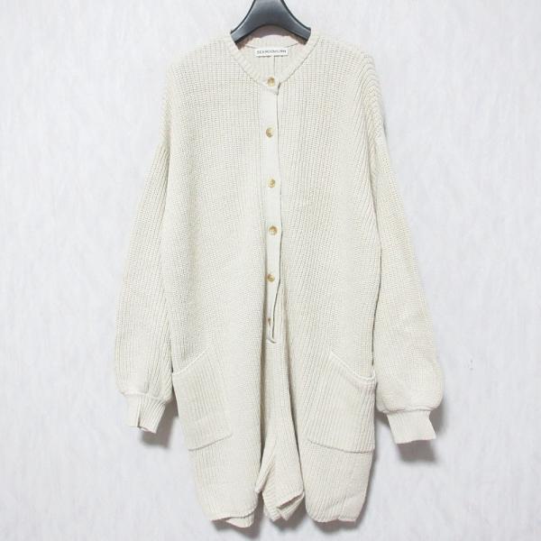 新品SeaRoomlynn ヘンリーネック ショートロンパース ホワイトM 美品 SeaRoomLynn シールームリン ヘンリーネックニットロンパース