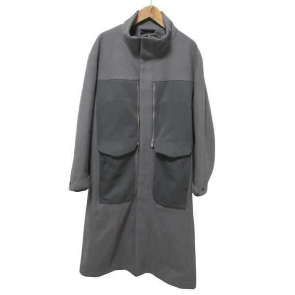 CABANE de ZUCCA 斜めジップフード付きウールコート kigaeru_244102011018