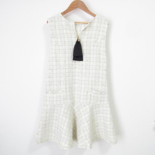 美品 Herlipto ハーリップトゥ Victoria Tweed Jumper Dress ラメ糸