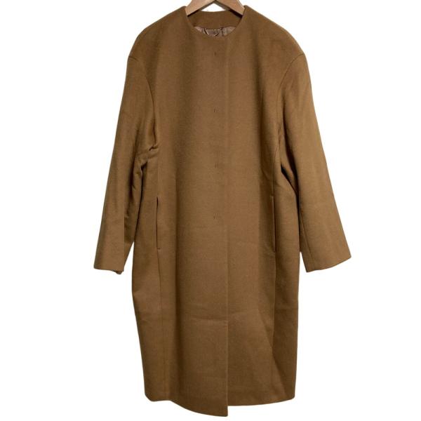 美品 23区 ニジュウサンク ウールアンゴラビーバー ノーカラー コート