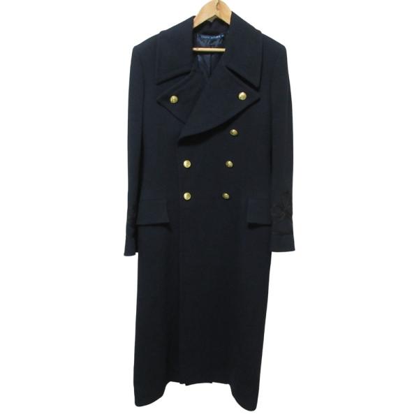 美品 RALPH LAUREN 高級ライン ノーカラー ダブルブレストコート 美品 RALPH LAUREN ラルフローレン ダブルブレスト マリンコート 4