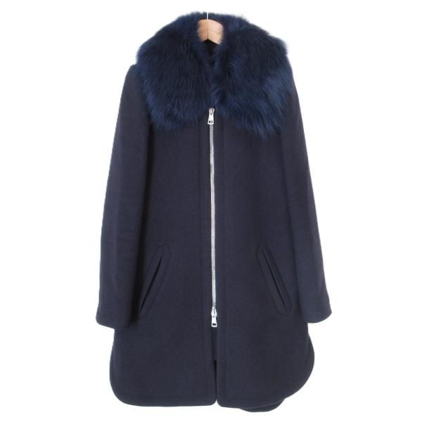 Chloe（クロエ） 良品 シアリング ラムファー付き 2WAY ウールコート