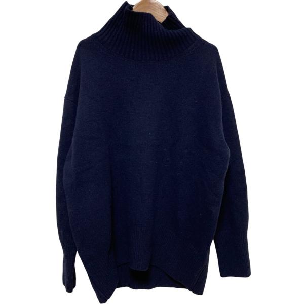 【美品✨】ラウンジドレス　ふわふわ　ラクーンカシミヤタートルネックニット　紺色 美品✨】ラウンジドレス ふわふわ ラクーンカシミヤタートルネック