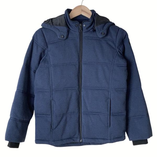 良品 EMPORIO ARMANI エンポリオアルマーニ フード付き 中綿ジャケット 12A ブルー キッズ 古着 中古