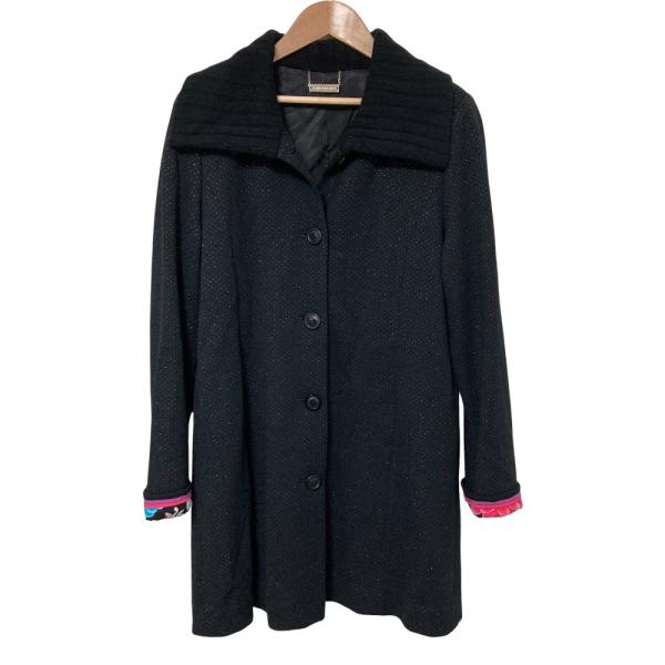 LEONARD（レオナール） 美品 ドット柄 ウールコート 42サイズ ブラック