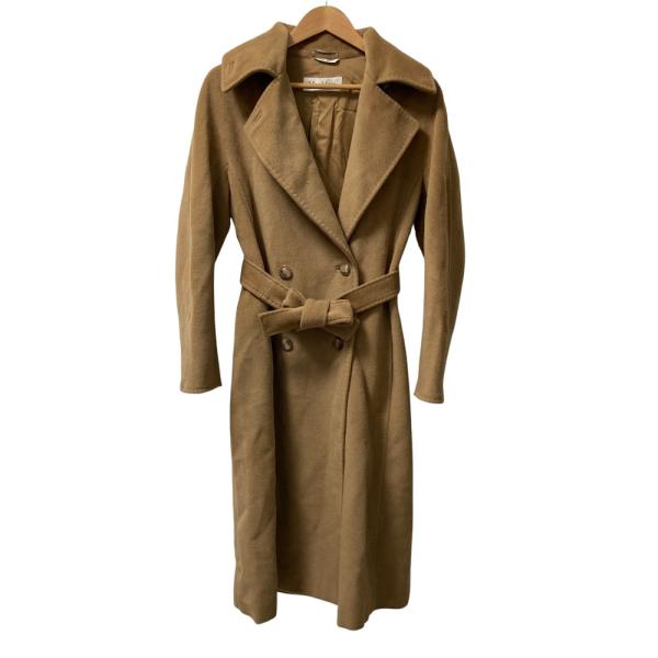 美品✨マックスマーラ ベルテッドコート カシミヤ 女優襟 キャメル 白タグ 40 Max Mara（マックスマーラ） 美品 カシミヤブレンド ダブルベルテッド