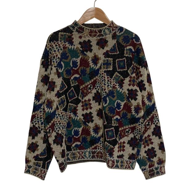 MISSONI ニットノースリーブ 新品タグ付き マルチカラー 波柄 ハイネック MISSONI（ミッソーニ） 良品 総柄 ハイネック ウール ニット セーター