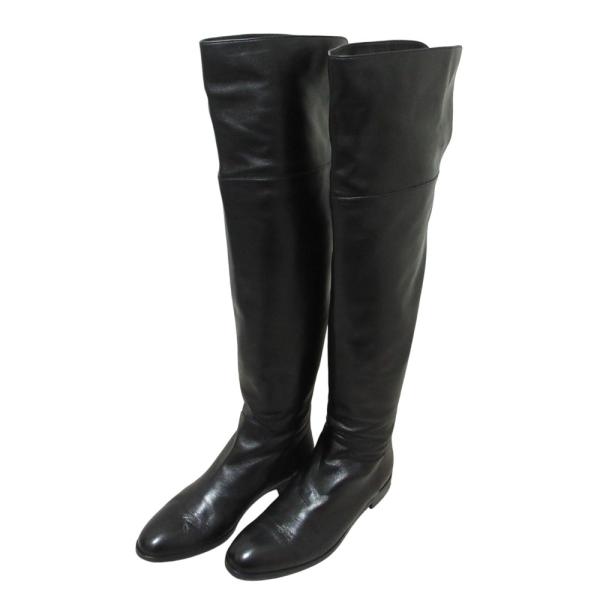 Lala様　美品　セルジオロッシ　ブラックレザー ロングブーツ 35 Lala様 美品 セルジオロッシ ブラックレザー ロングブーツ 35 sergio
