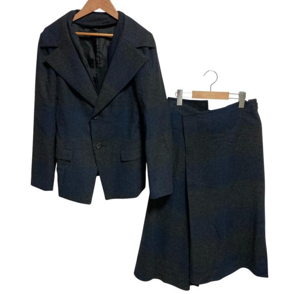 ヨウジヤマモト 美品18AW ウールコットン チェック 変形スカート 1 Yohji Yamamoto（ヨウジヤマモト） 良品 チェックウール ジャケット