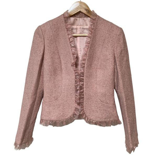 Harrods（ハロッズ） 新品同様 フリルチュール付き ツイードジャケット
