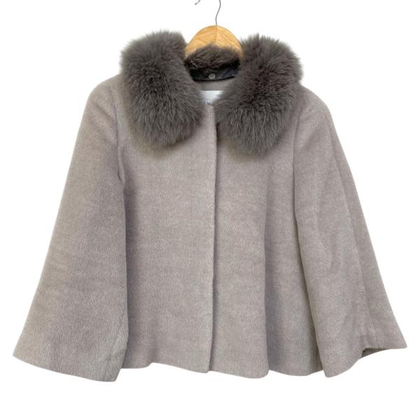 ANAYI アナイ 近年モデル フォックスファーノーカラーアルパカショートコート ANAYI（アナイ） 美品 フォックスファー アルパカ ショートコート