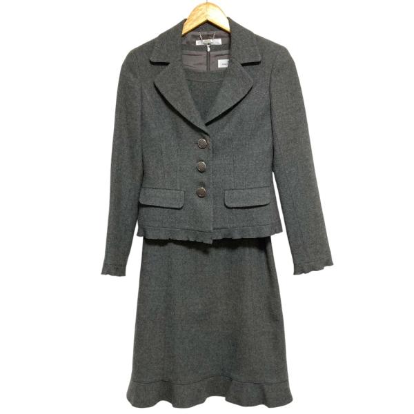 美品 Courreges クレージュ ウール ワンピース ジャケット アンサンブル サイズ38 グレー レディース 古着 中古 USED courreges（クレージュ） 美品 ウール ワンピース ジャケット
