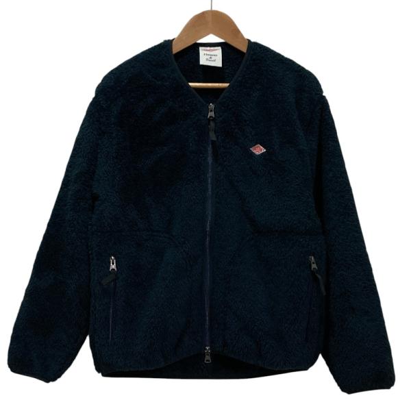 Danton（ダントン） 美品 ノーカラー フリースジャケット 38 ネイビー