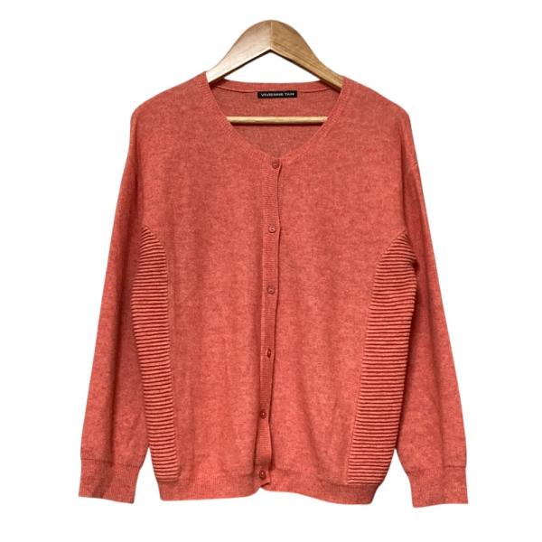 美品 VIVIENNE TAM ヴィヴィアンタム アンゴラブレンド ニット カーディガン レーヨン サイズ0 ピンク レディース 古着 中古