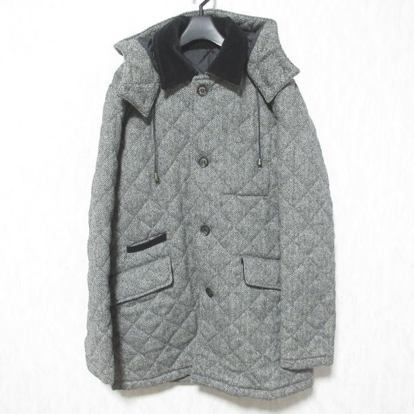 美品 Orobianco オロビアンコ MOON社製生地 ヘリンボーン キルティングコート ジャケット 40 グレー メンズ 古着 中古 USED Orobianco（オロビアンコ） 美品 MOON社製生地 ヘリンボーン