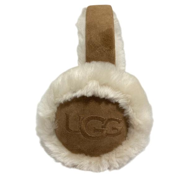 完売!ほぼ未使用!UGGシープスキンエンブロイダリーイヤーマフ黒ブラック UGG（アグ） 美品 シープスキン エンブロイダリー イヤーマフ ムートン